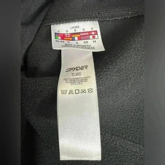 Spyder Women’s Jacket Black with Bright Pink Trim. Fleece Lined with a Hood - Picture 5 of 10